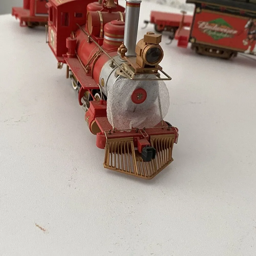Hawthorne Village Budweiser Train Locomotive & Tender & Cars Holiday
